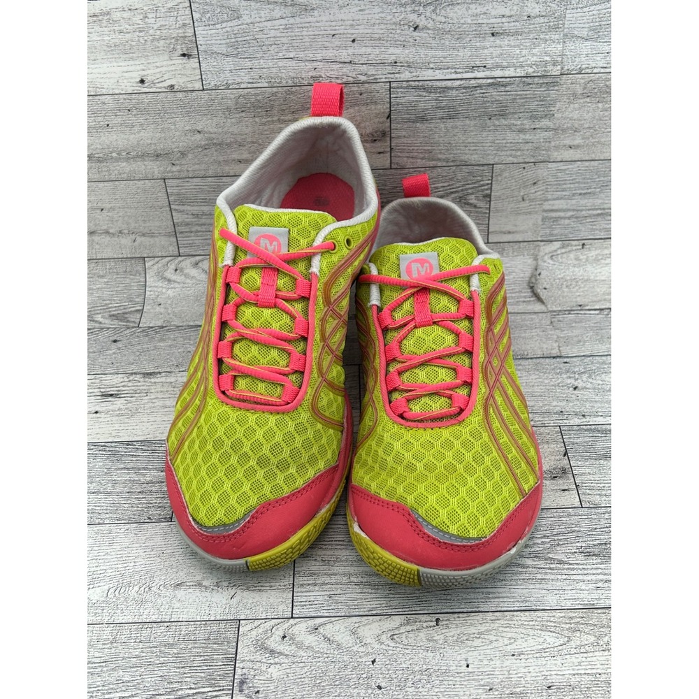 Merrell Bare Access Arc 2 Women Sz 7.5 Yellow Pink Running Shoes J58096 Vibram